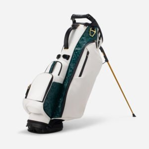 Premium Green Stripe Leather Golf Stand Bag